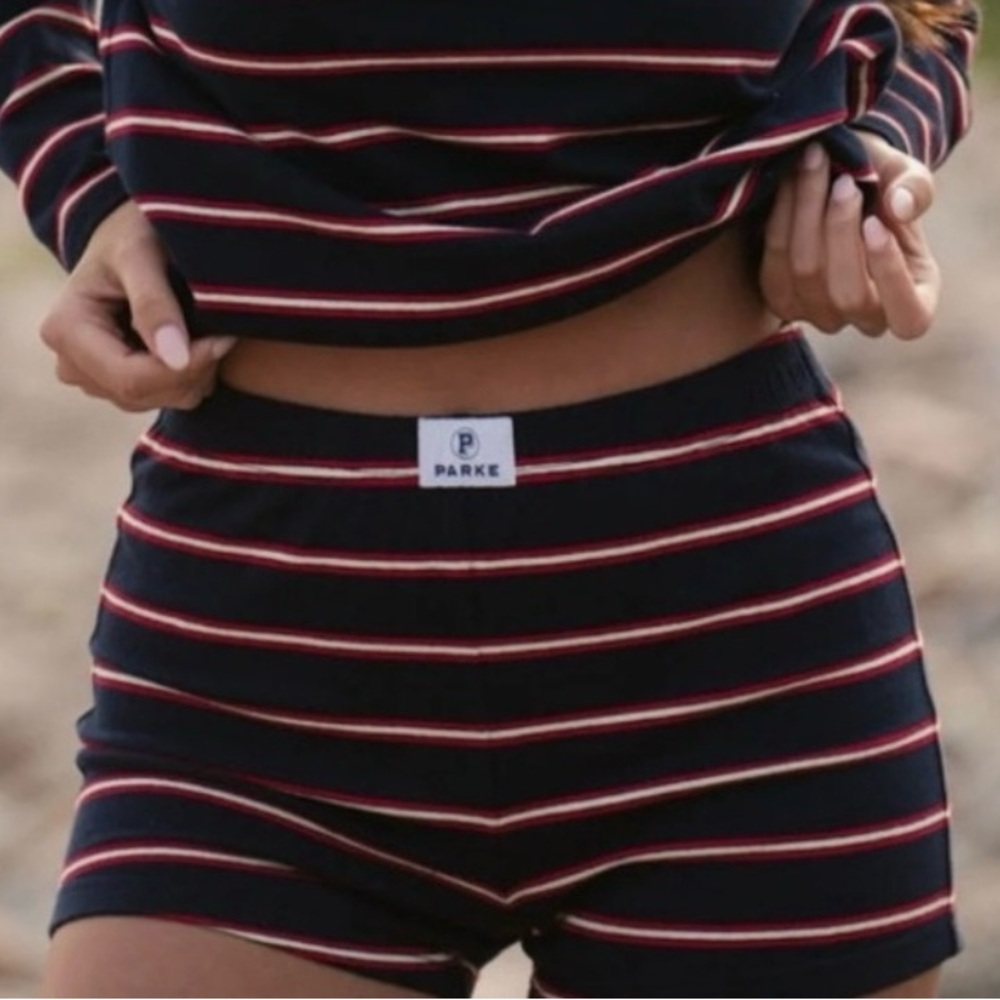 Parke Navy Stripe Shorts